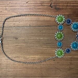 Elegant Green and Blue Statement Necklace